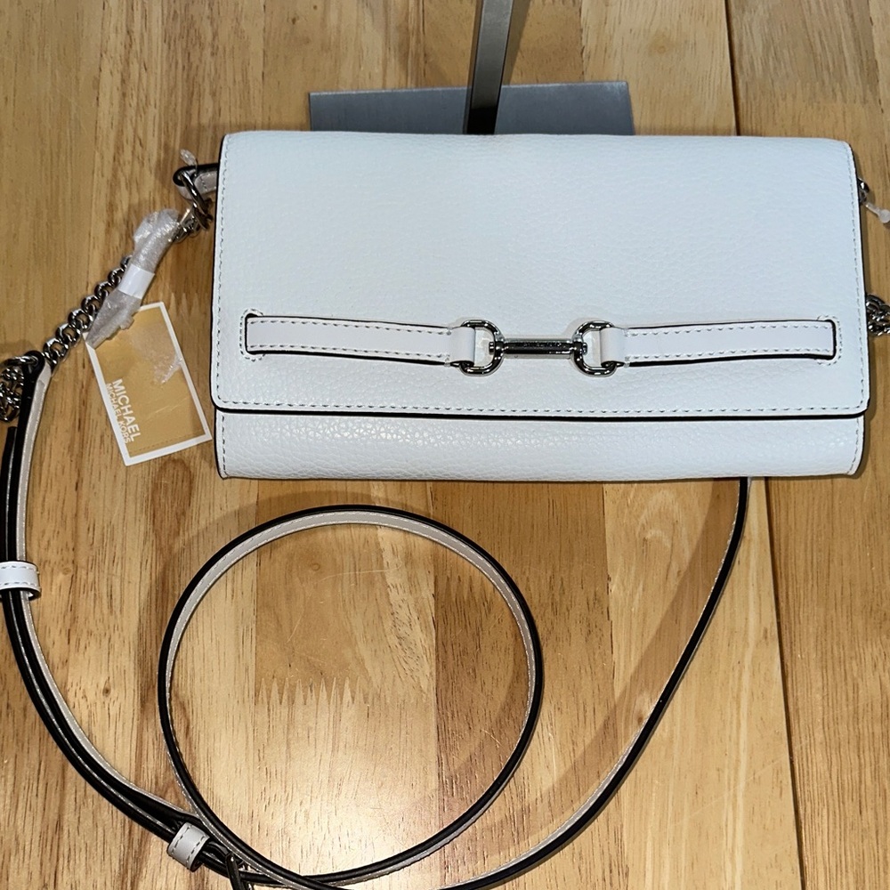 Michael Kors Cream Crossbody Bag with Chain Strap
